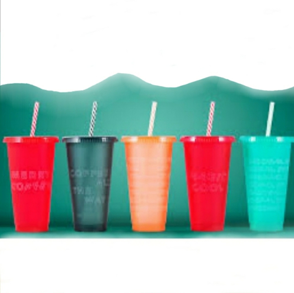 Starbucks Holiday Christmas 5 Pack Cold Cups 24 oz NEW Green Red Coffee